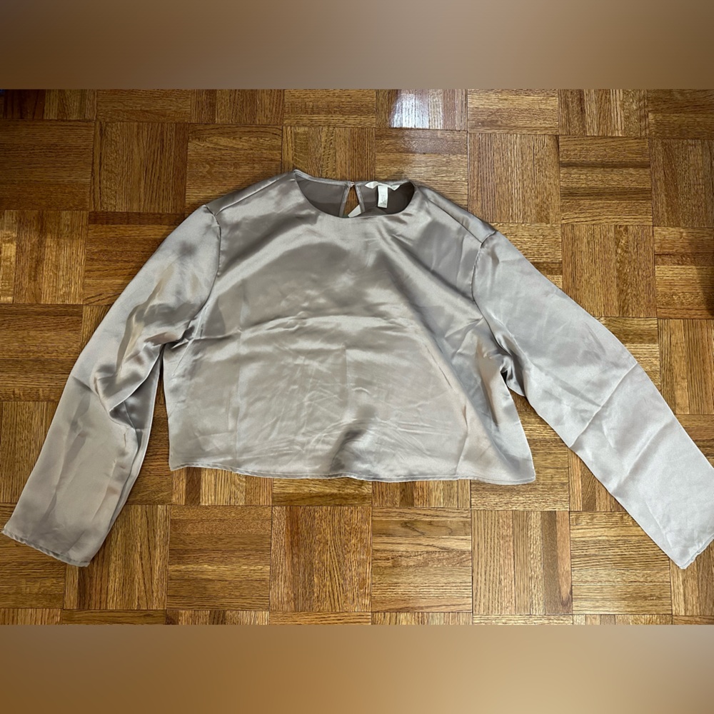 H&M satin long sleeve top
